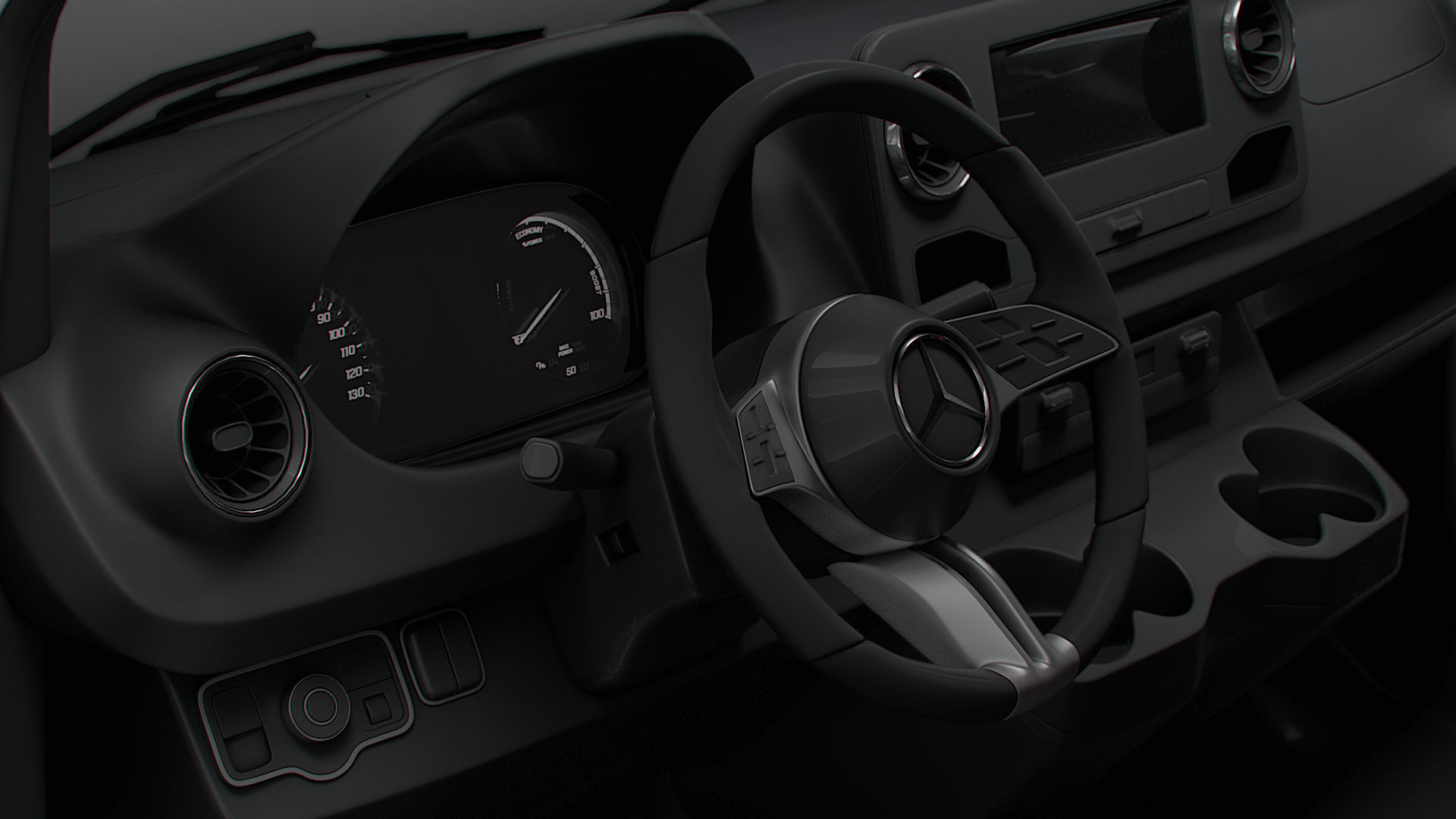 Mercedes Benz eSprinter Panel Van L3H2 RWD HQ Interior 2024 3D model_2