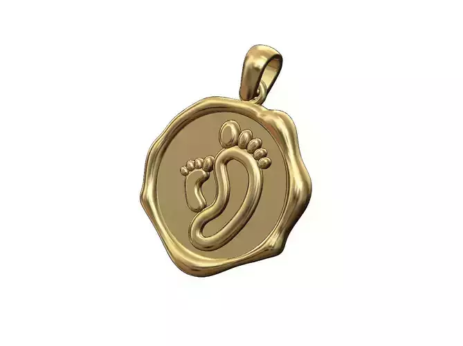 Wax seal newborn mom baby foot pendant charm
