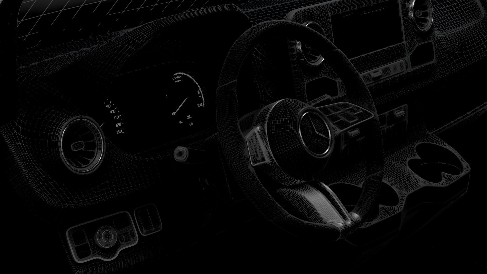 Mercedes Benz eSprinter Panel Van L4H3 RWD HQ Interior 2024 3D model_16