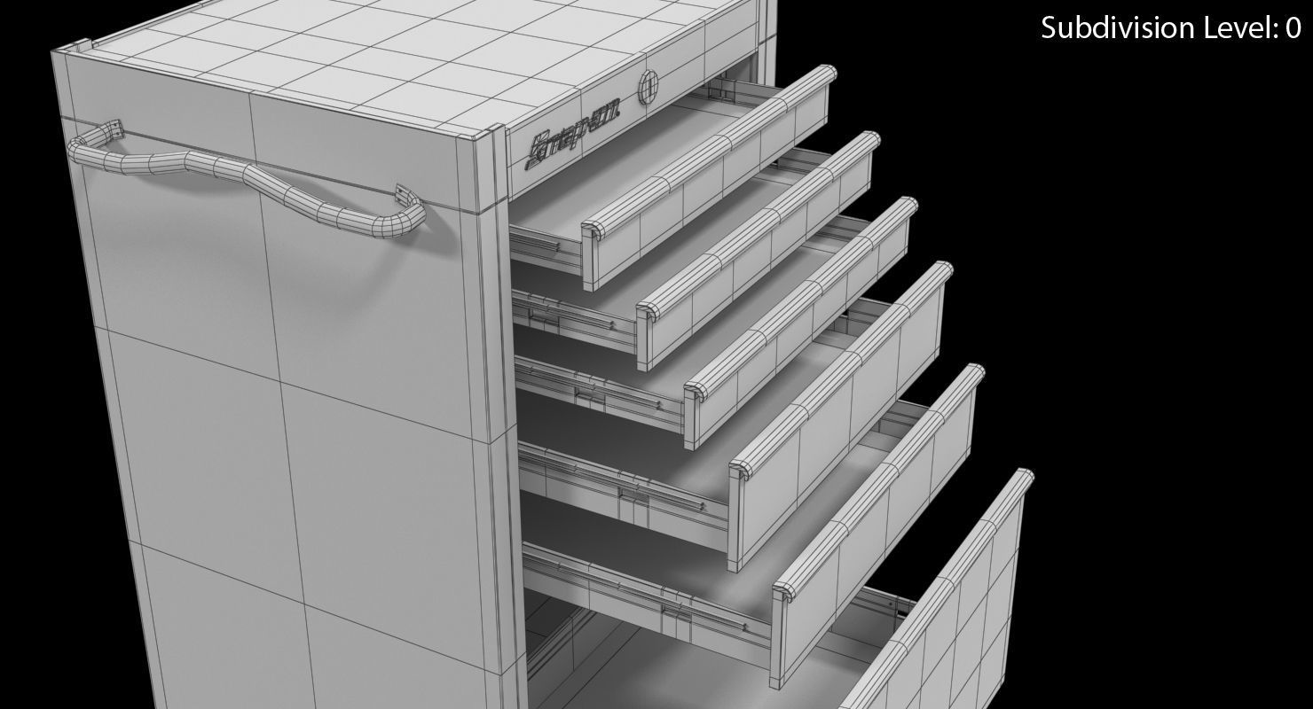 Tool Storage End Black Low-poly 3D model_23