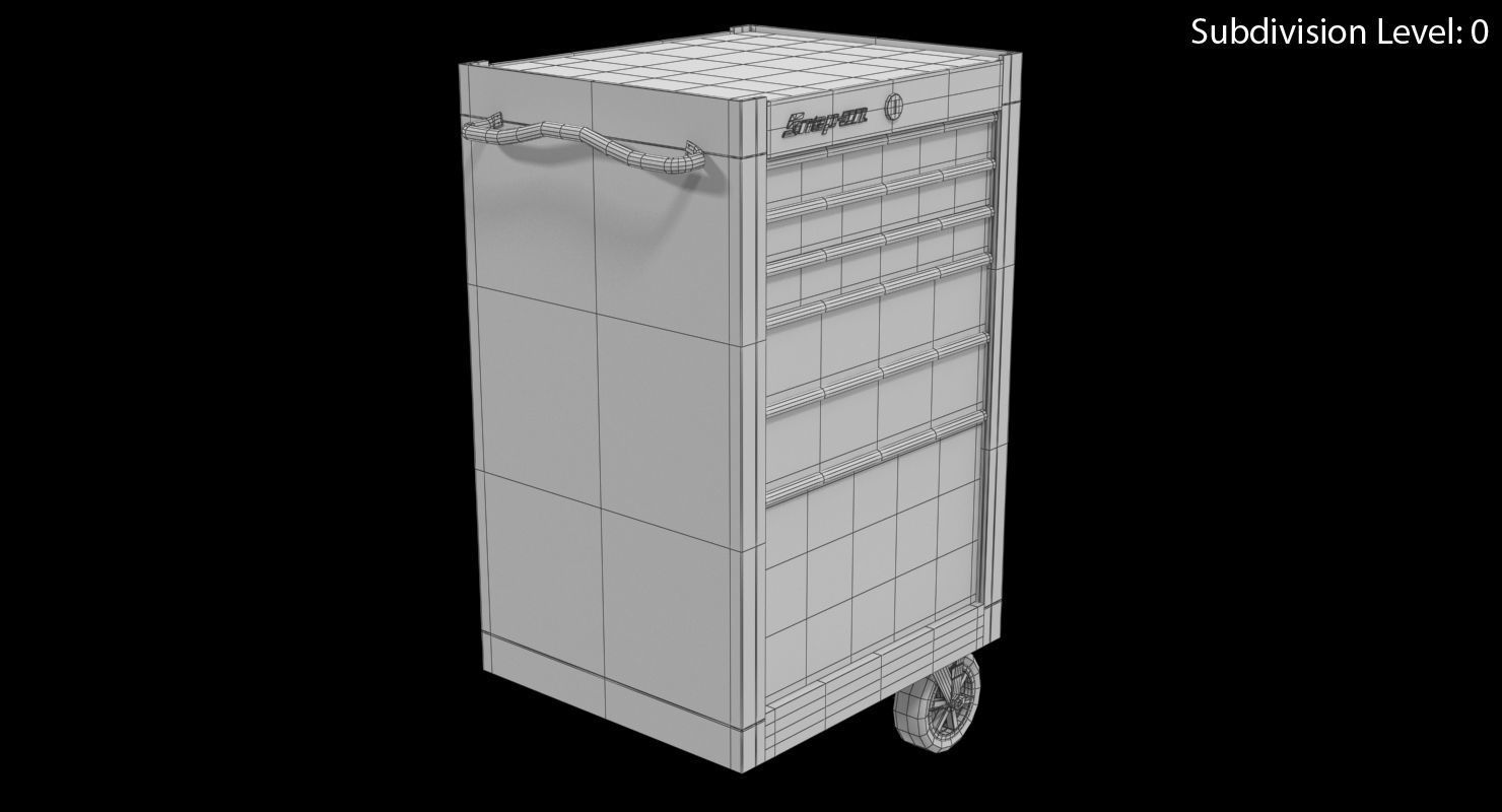 Tool Storage End Black Low-poly 3D model_9