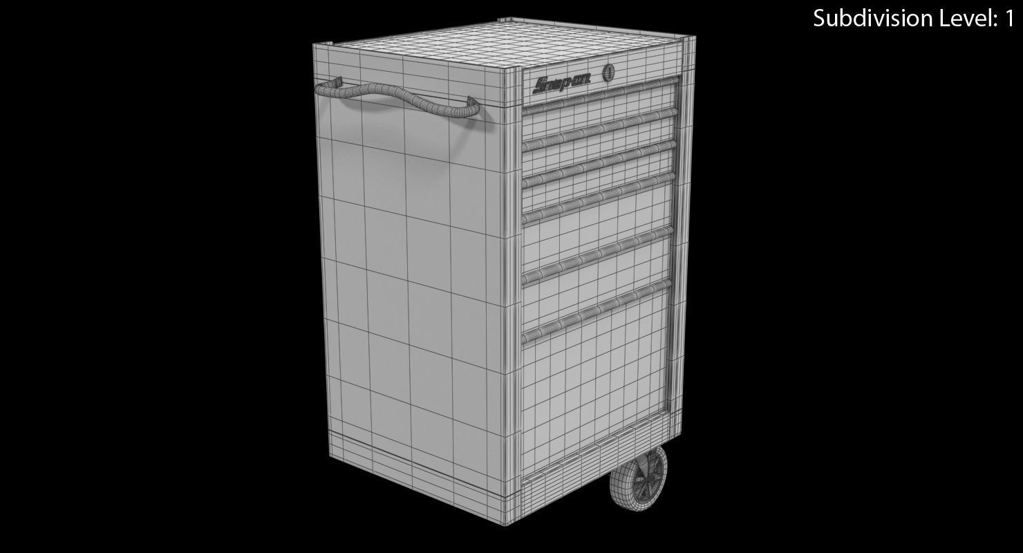 Tool Storage End Black Low-poly 3D model_10