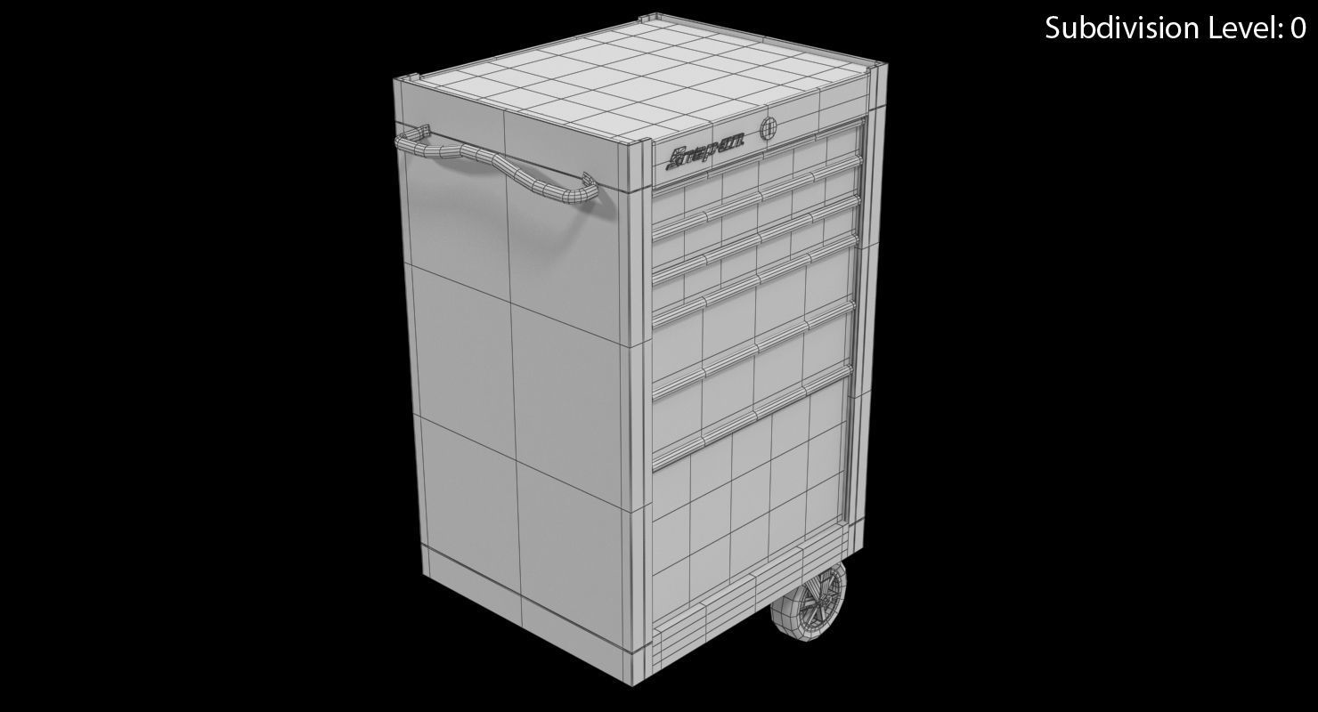 Tool Storage End Black Low-poly 3D model_15