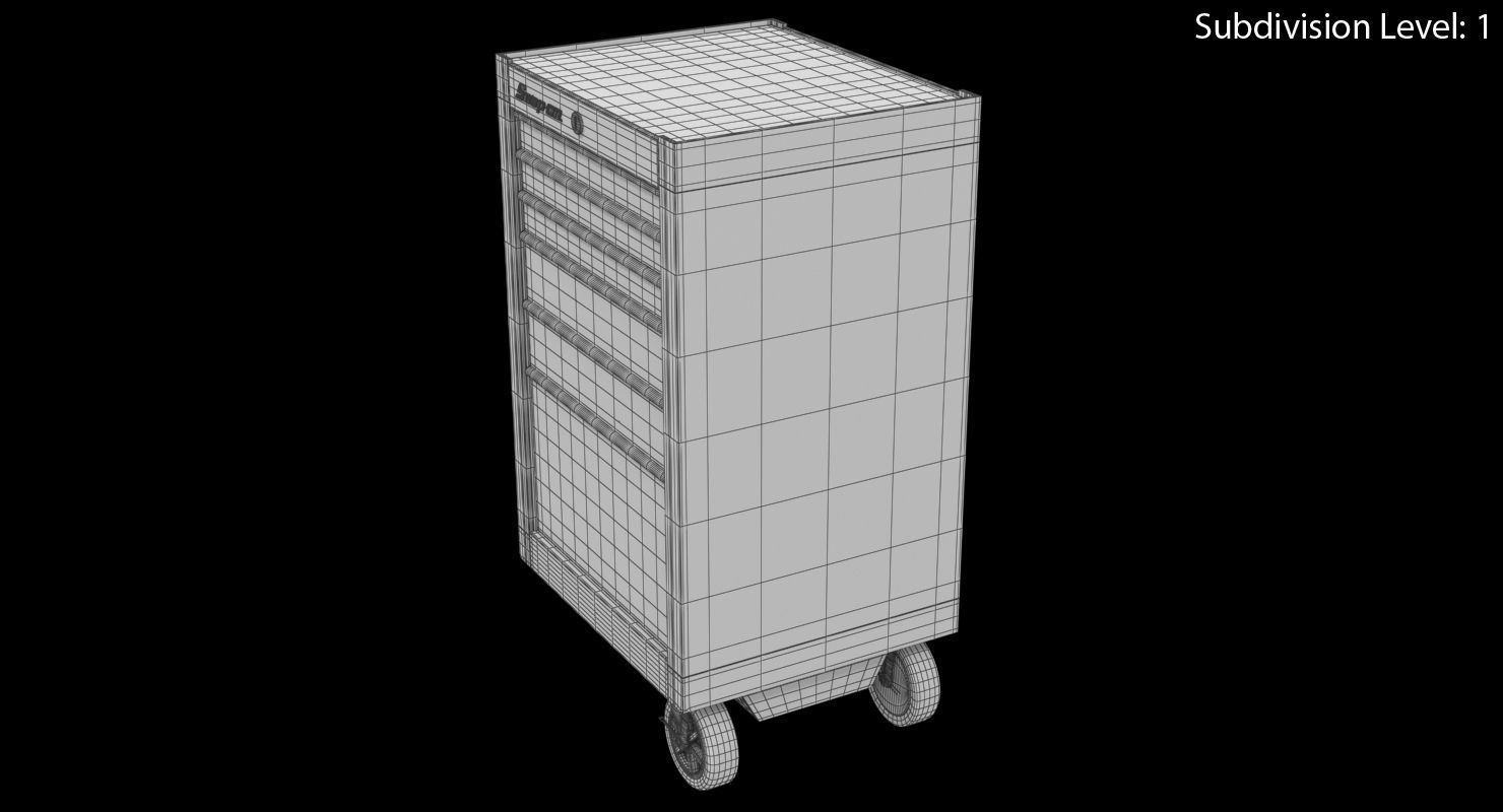 Tool Storage End Black Low-poly 3D model_12