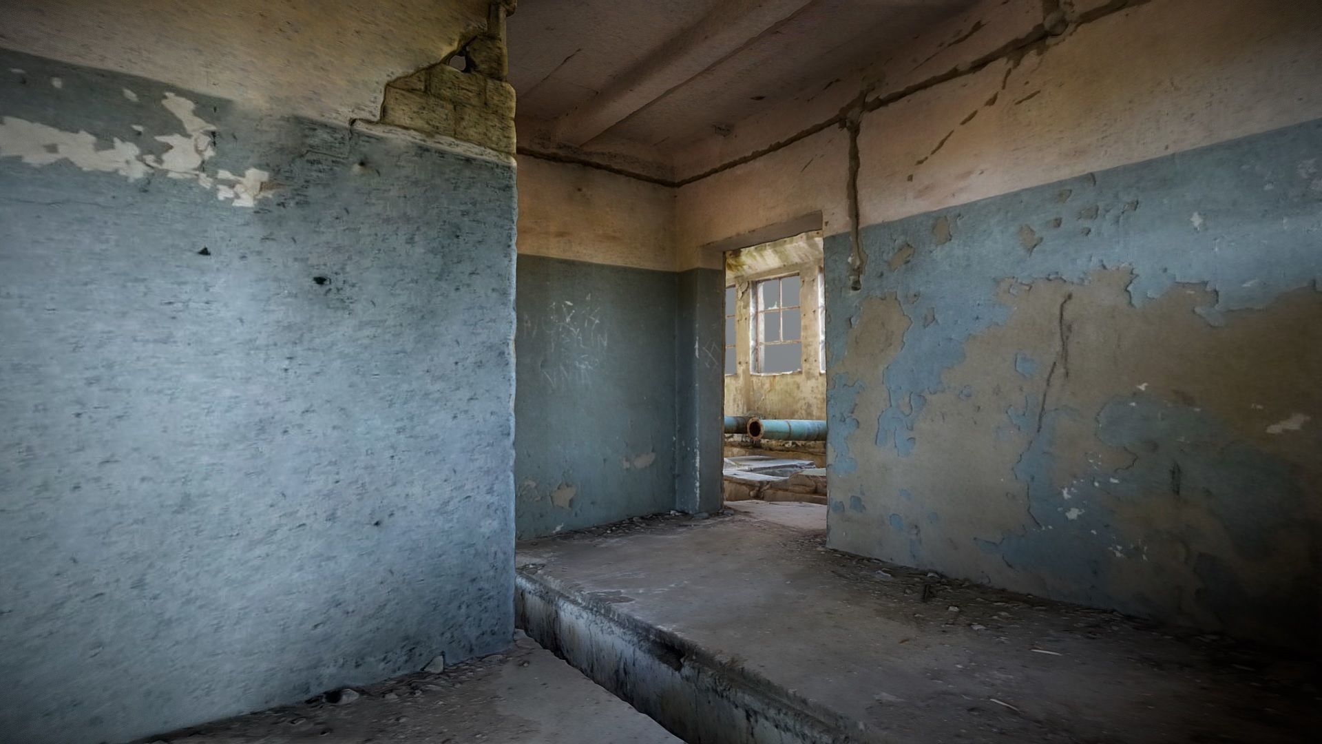 Old abandoned pumping station factory 3D model_5