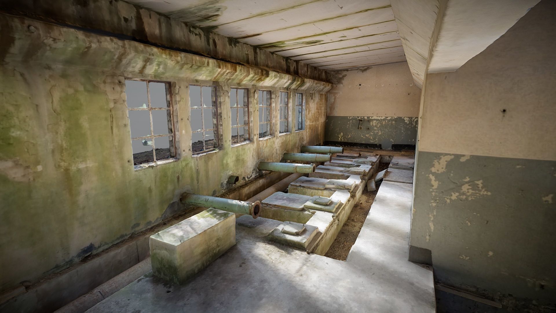 Old abandoned pumping station factory 3D model_2