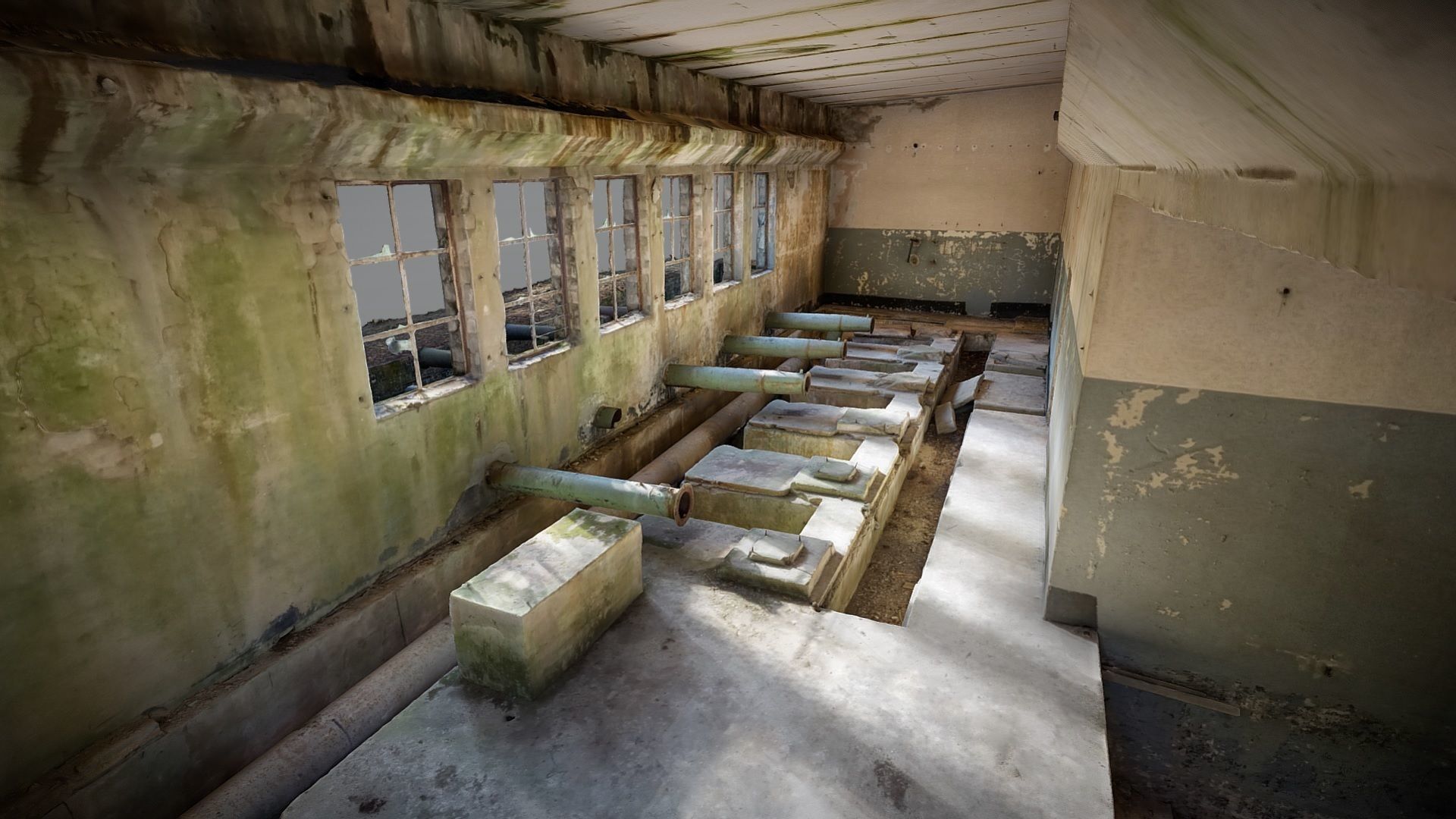 Old abandoned pumping station factory 3D model_4