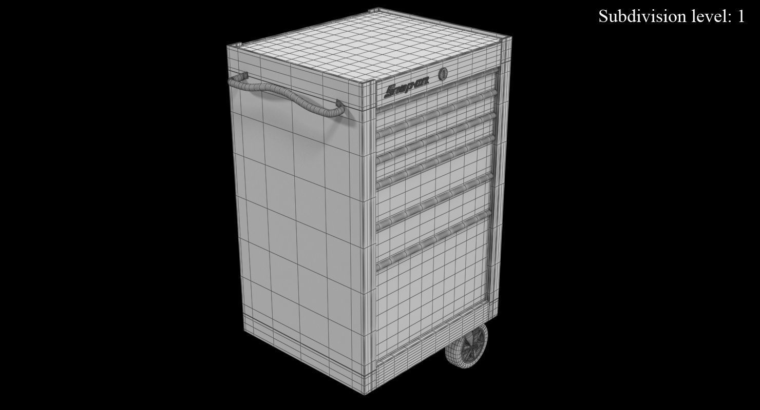 Tool Storage End Blue Low-poly 3D model_16