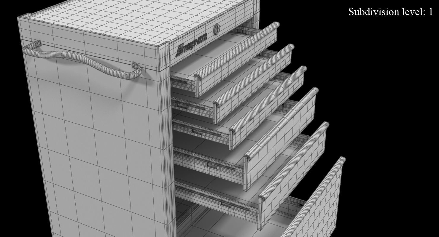 Tool Storage End Blue Low-poly 3D model_24