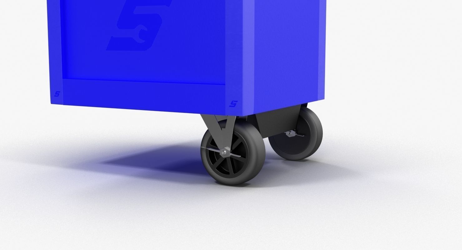 Tool Storage End Blue Low-poly 3D model_6