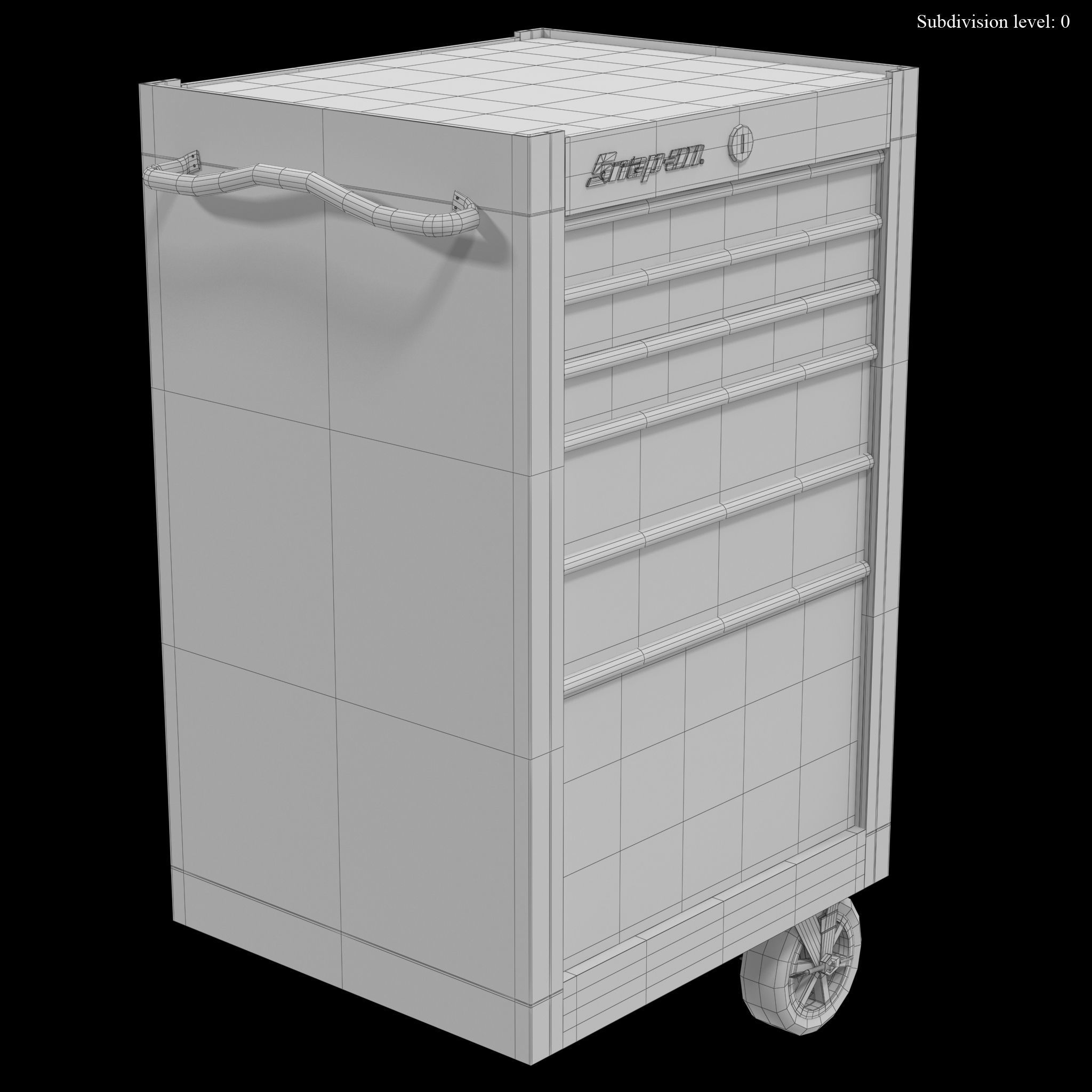 Tool Storage End Blue Low-poly 3D model_25