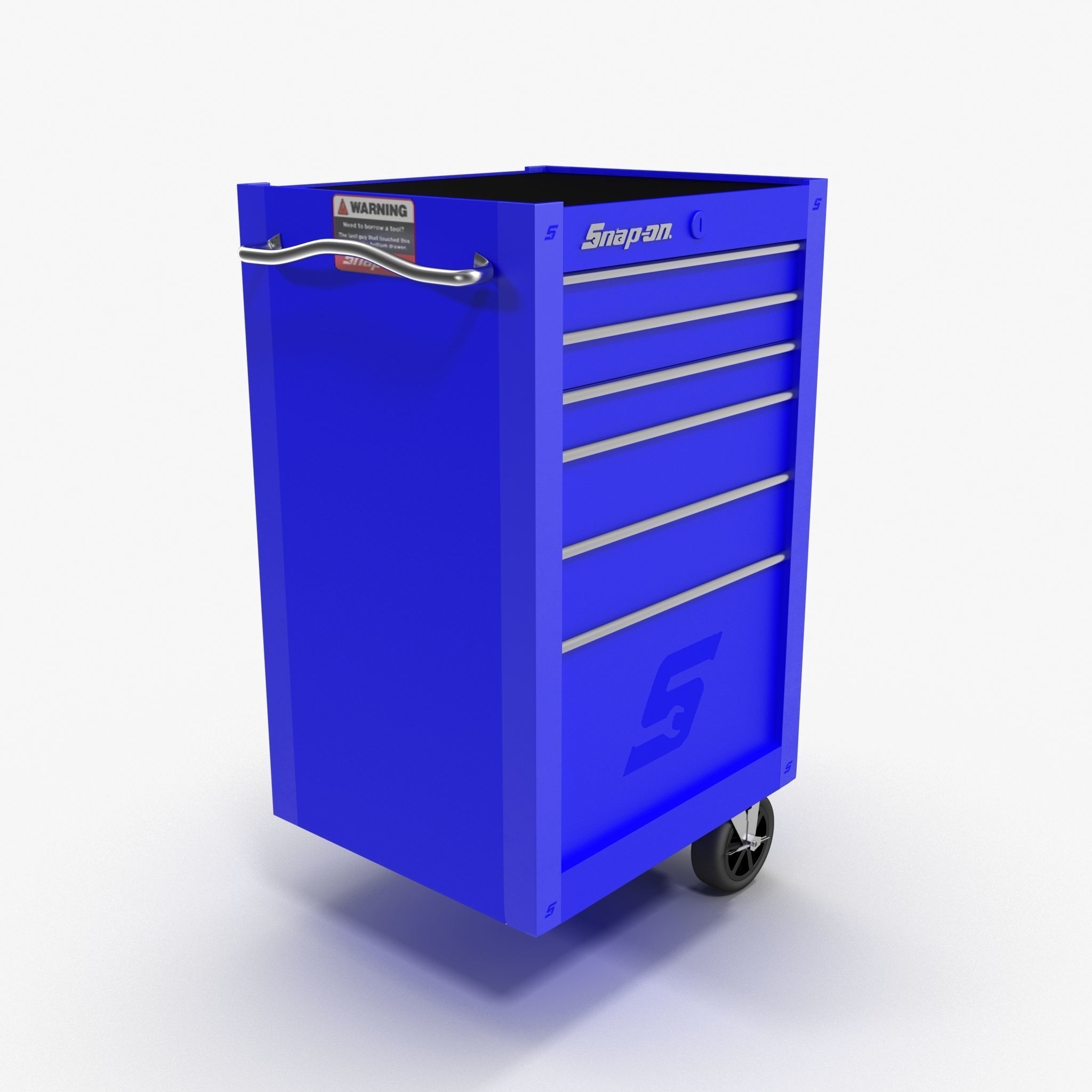 Tool Storage End Blue Low-poly 3D model_27