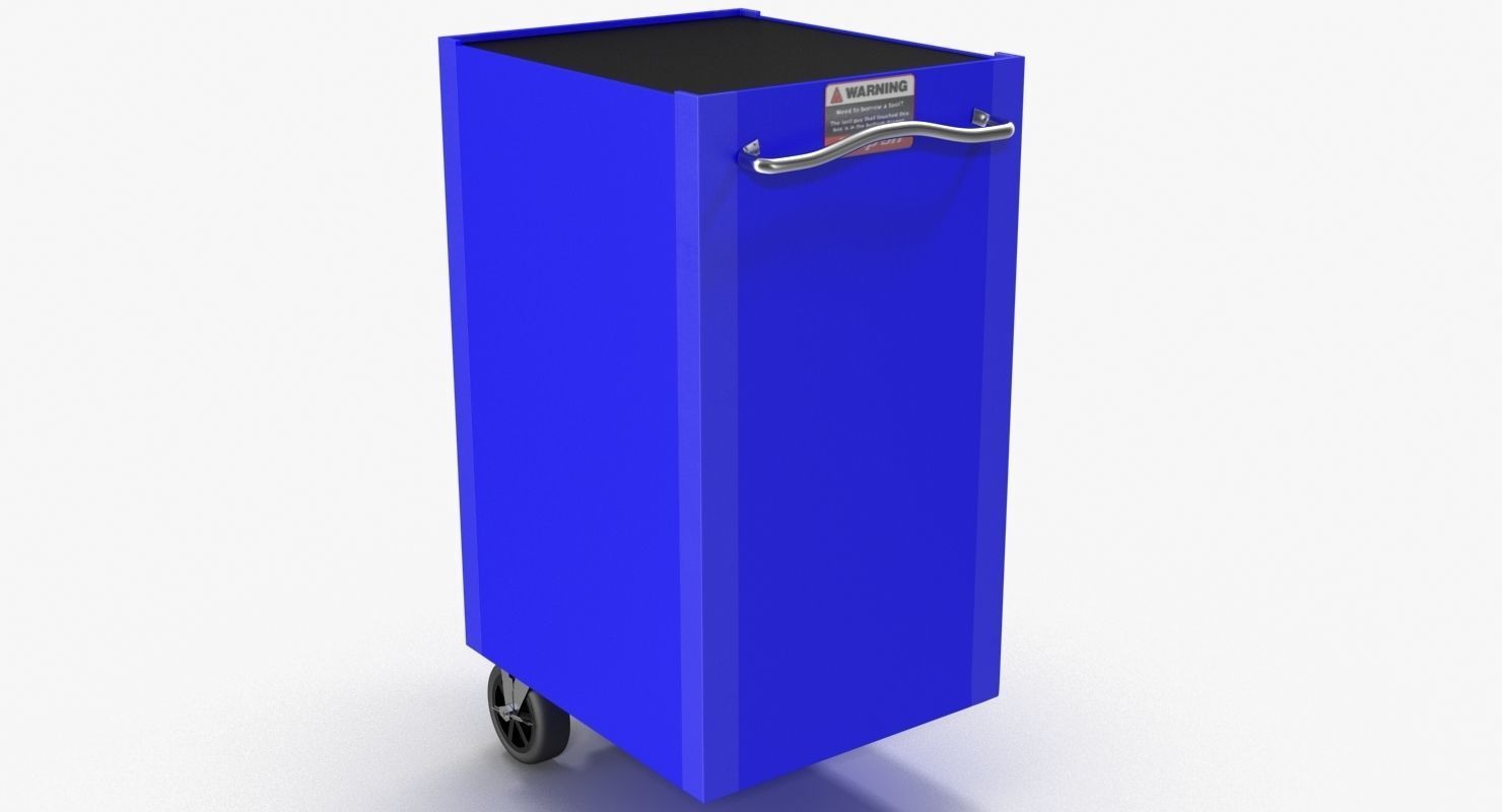 Tool Storage End Blue Low-poly 3D model_4