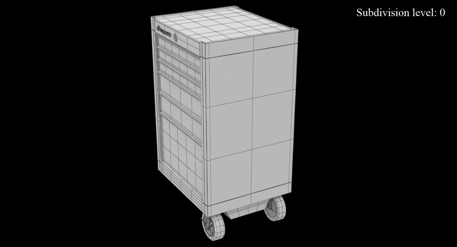 Tool Storage End Blue Low-poly 3D model_11