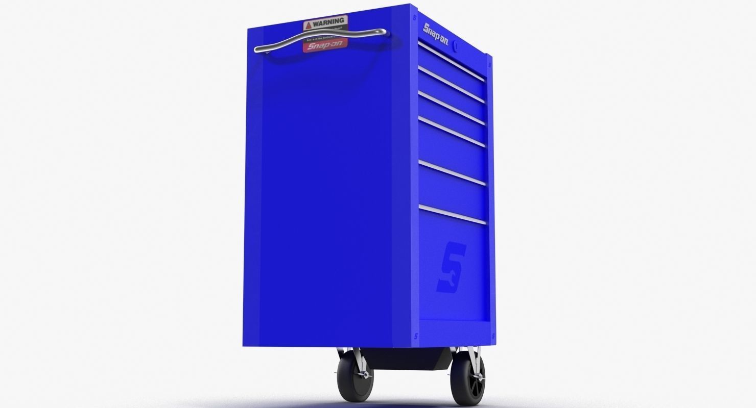 Tool Storage End Blue Low-poly 3D model_5