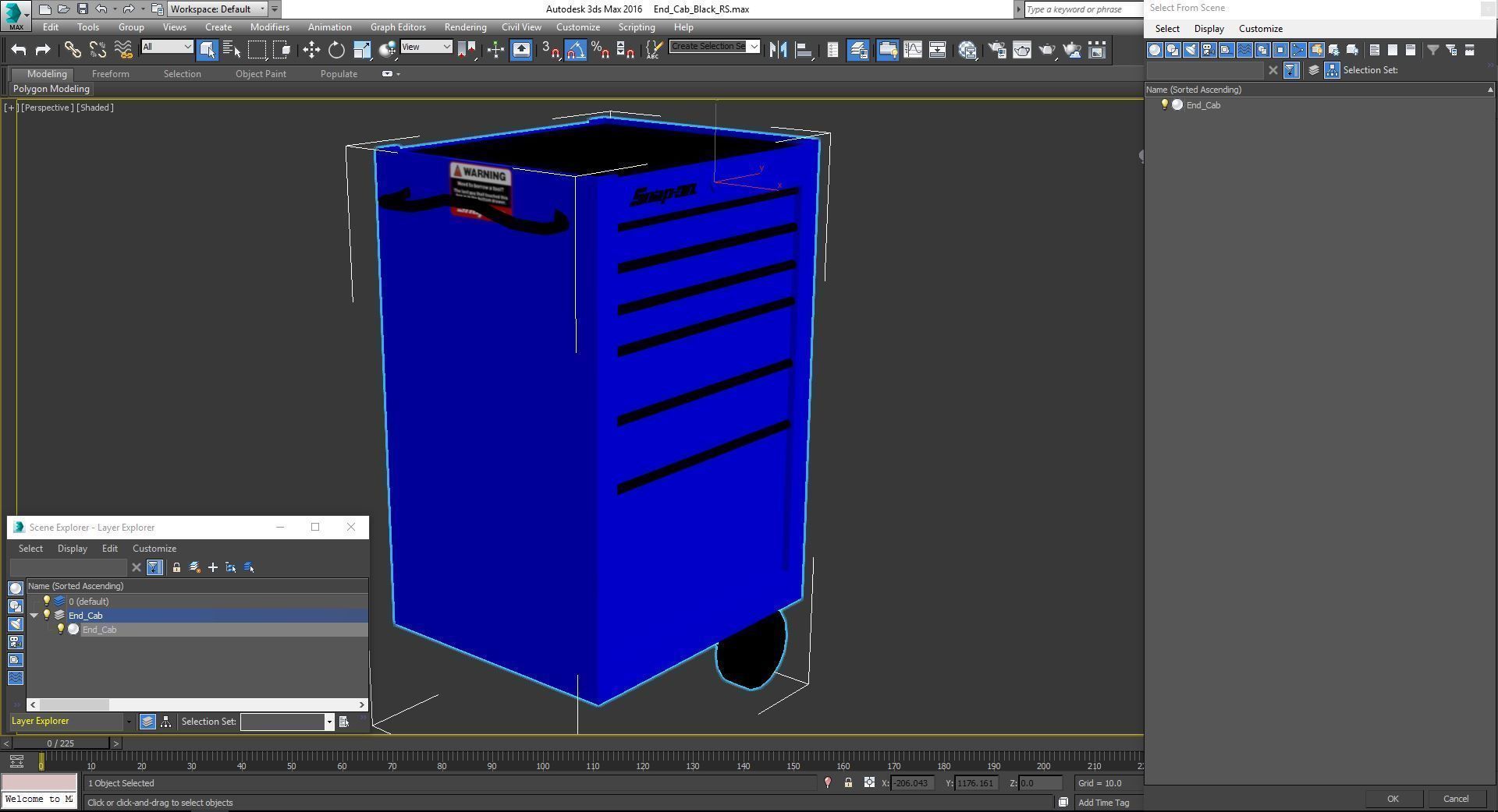 Tool Storage End Blue Low-poly 3D model_28