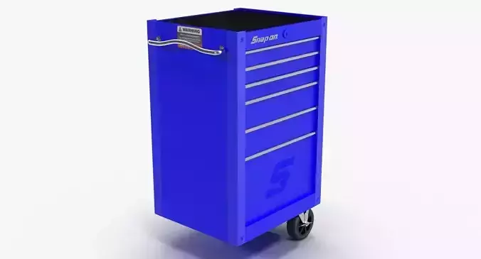 Tool Storage End Blue Low-poly 3D model