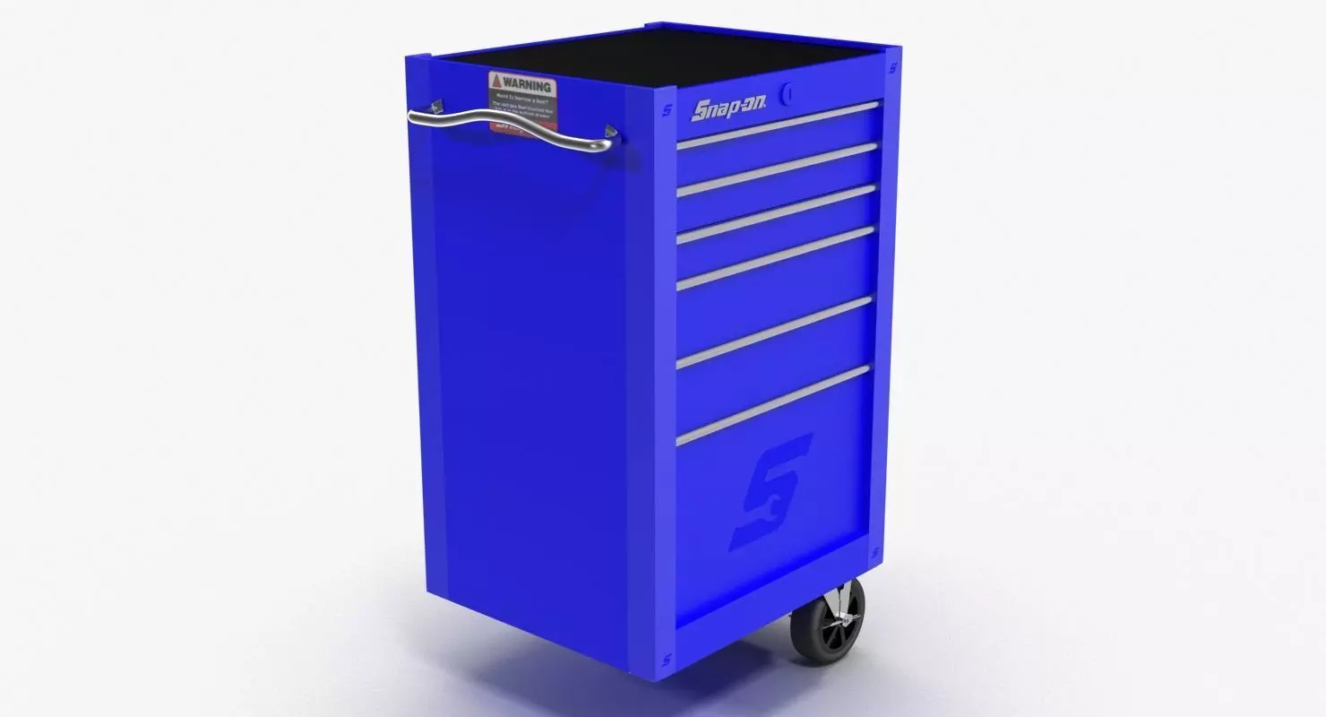 Tool Storage End Blue Low-poly 3D model_0