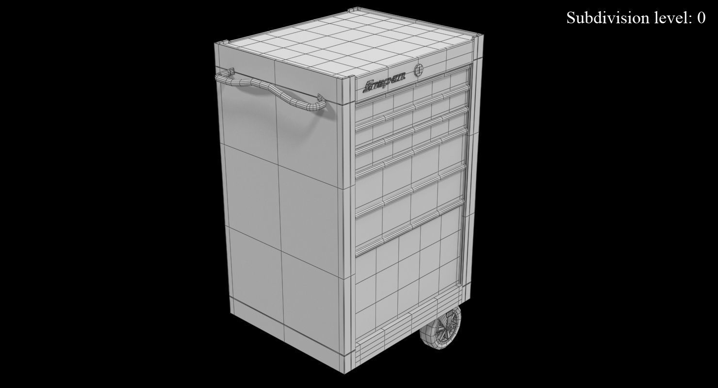 Tool Storage End Red Low-poly 3D model_15