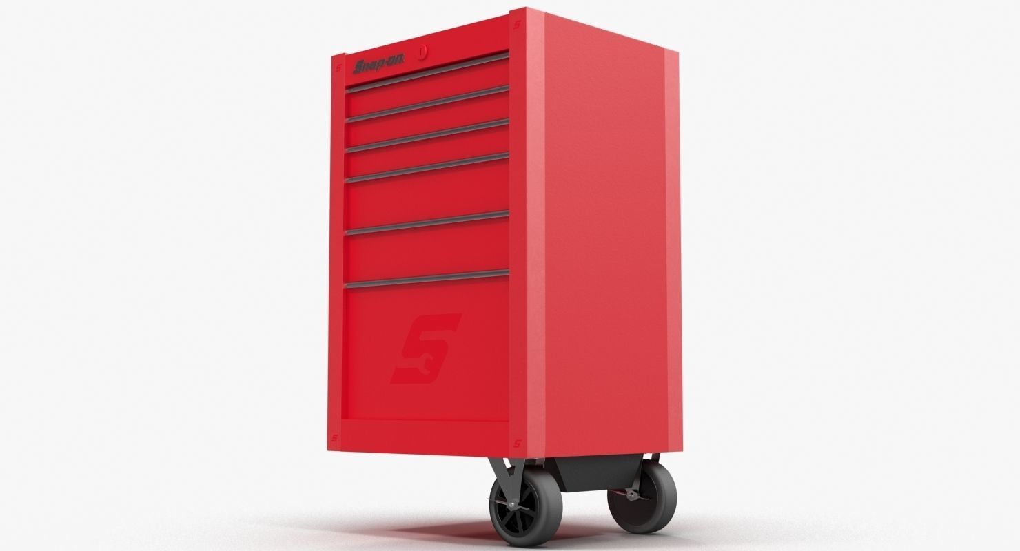 Tool Storage End Red Low-poly 3D model_2