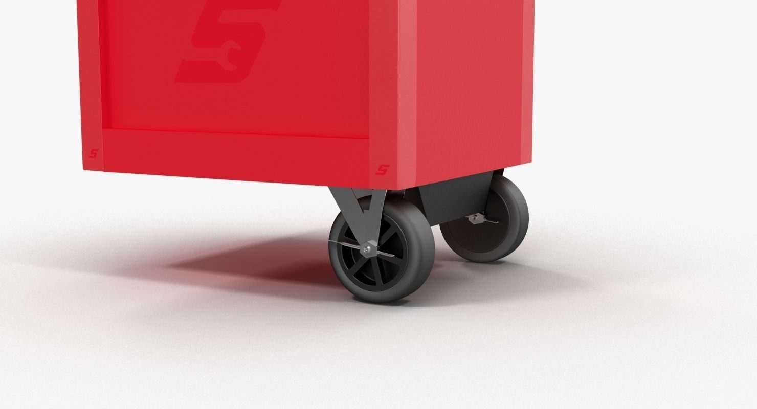 Tool Storage End Red Low-poly 3D model_6