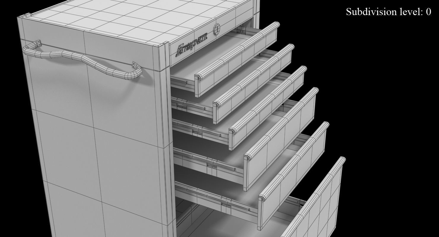 Tool Storage End Red Low-poly 3D model_23