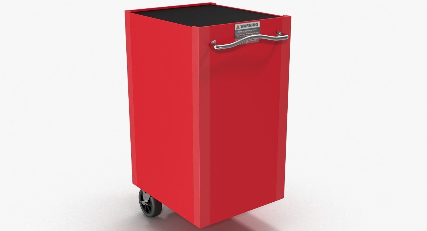 Tool Storage End Red Low-poly 3D model_4