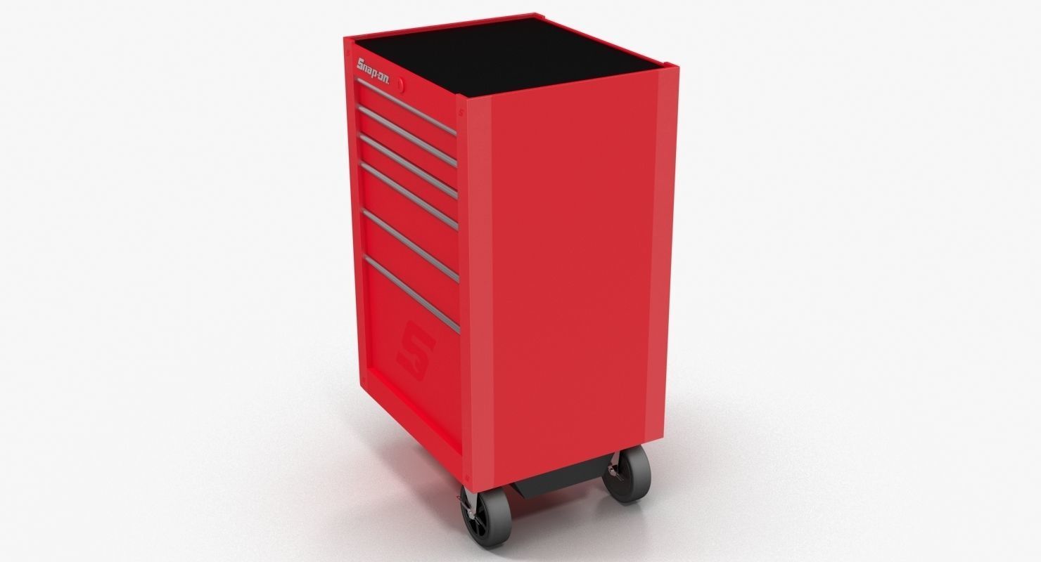 Tool Storage End Red Low-poly 3D model_1