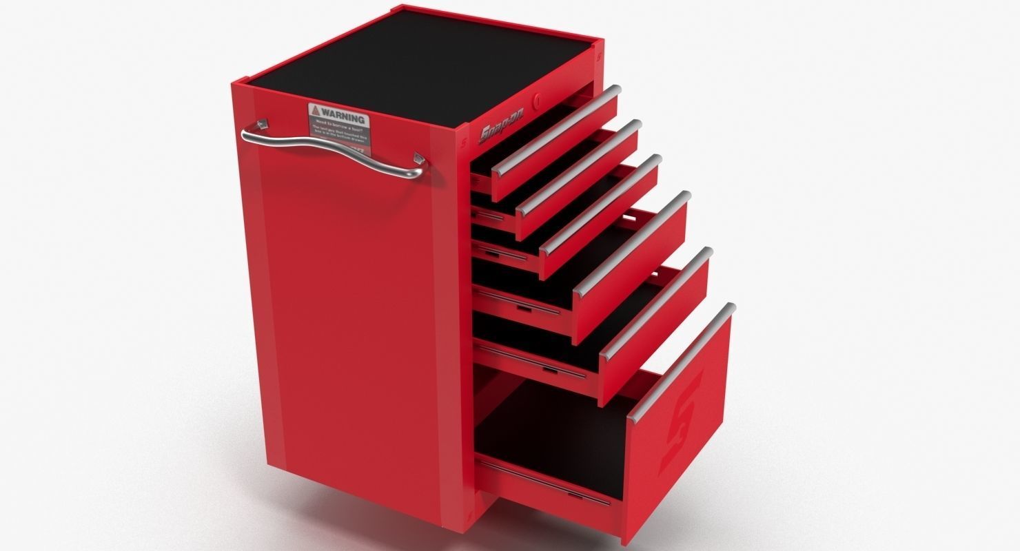Tool Storage End Red Low-poly 3D model_7