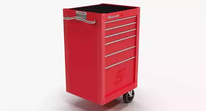 Tool Storage End Red Low-poly 3D model