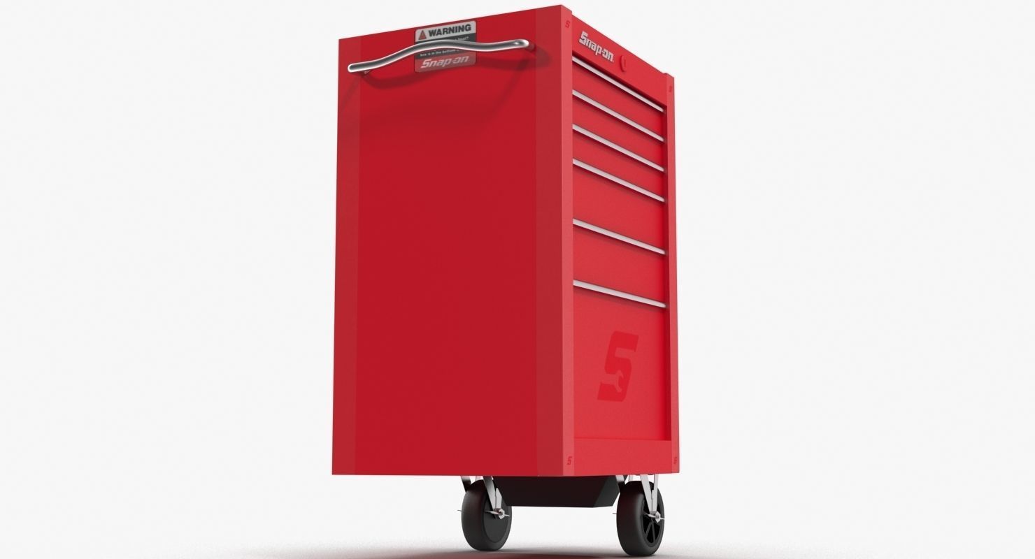 Tool Storage End Red Low-poly 3D model_5