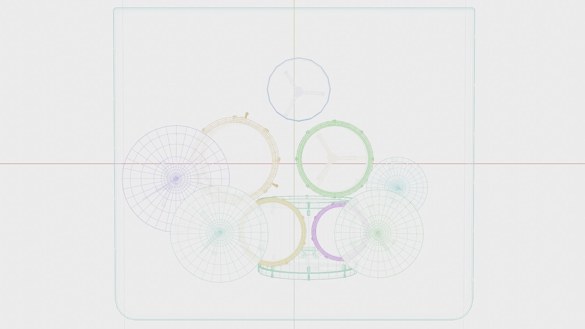 Drums and Cymbals Low-poly 3D model_7