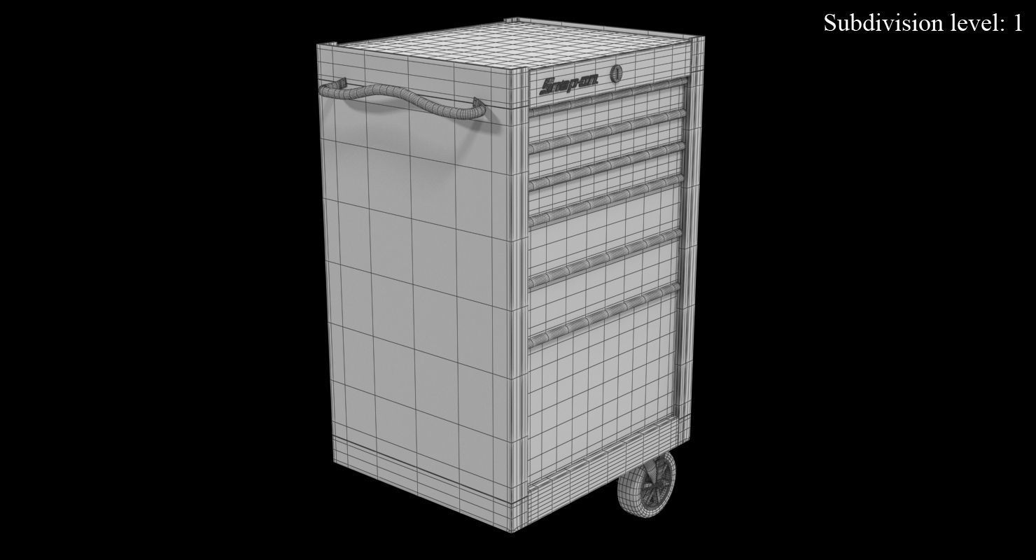 Tool Storage End Yellow Low-poly 3D model_10