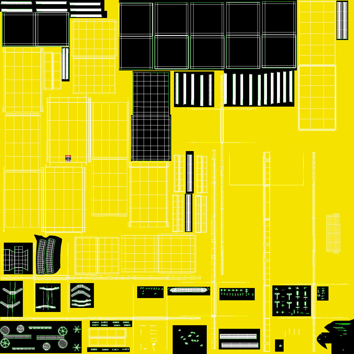 Tool Storage End Yellow Low-poly 3D model_29