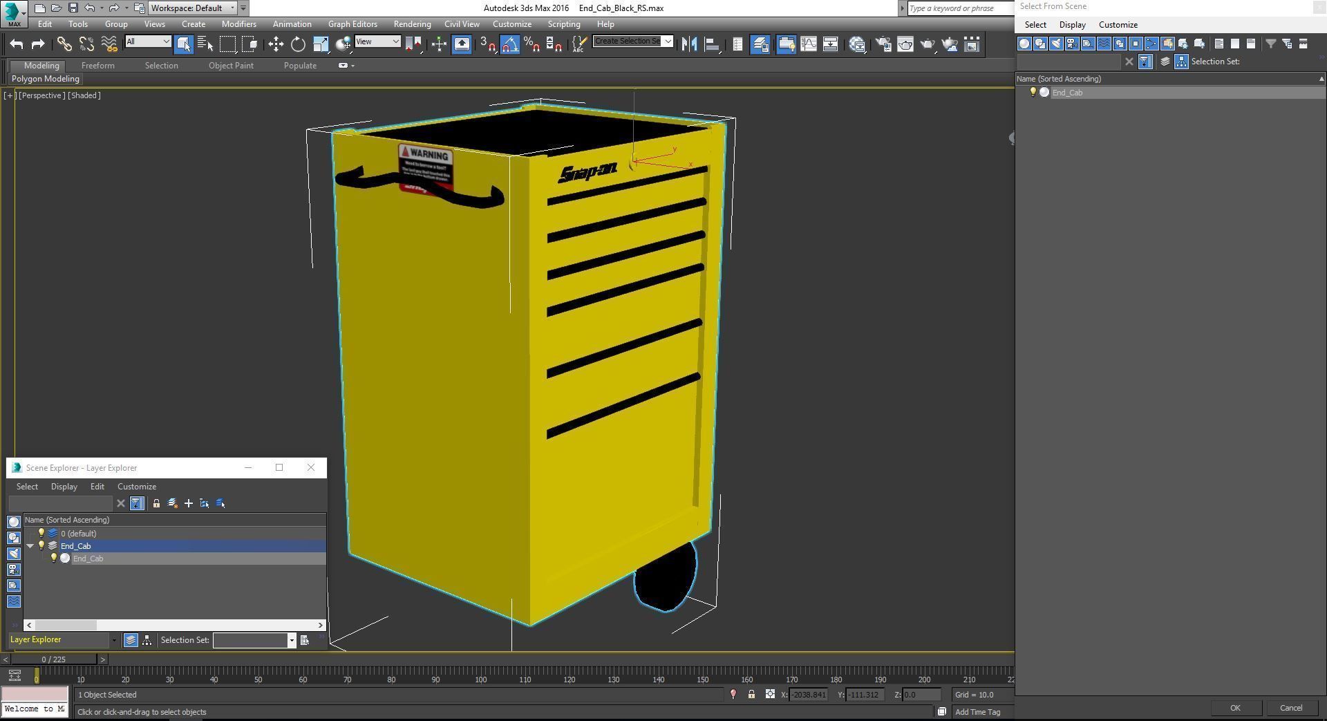 Tool Storage End Yellow Low-poly 3D model_28