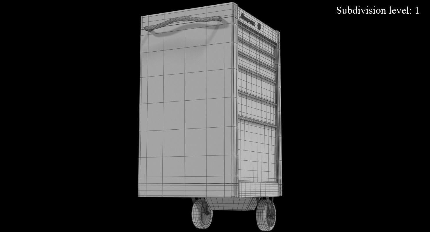 Tool Storage End Yellow Low-poly 3D model_20