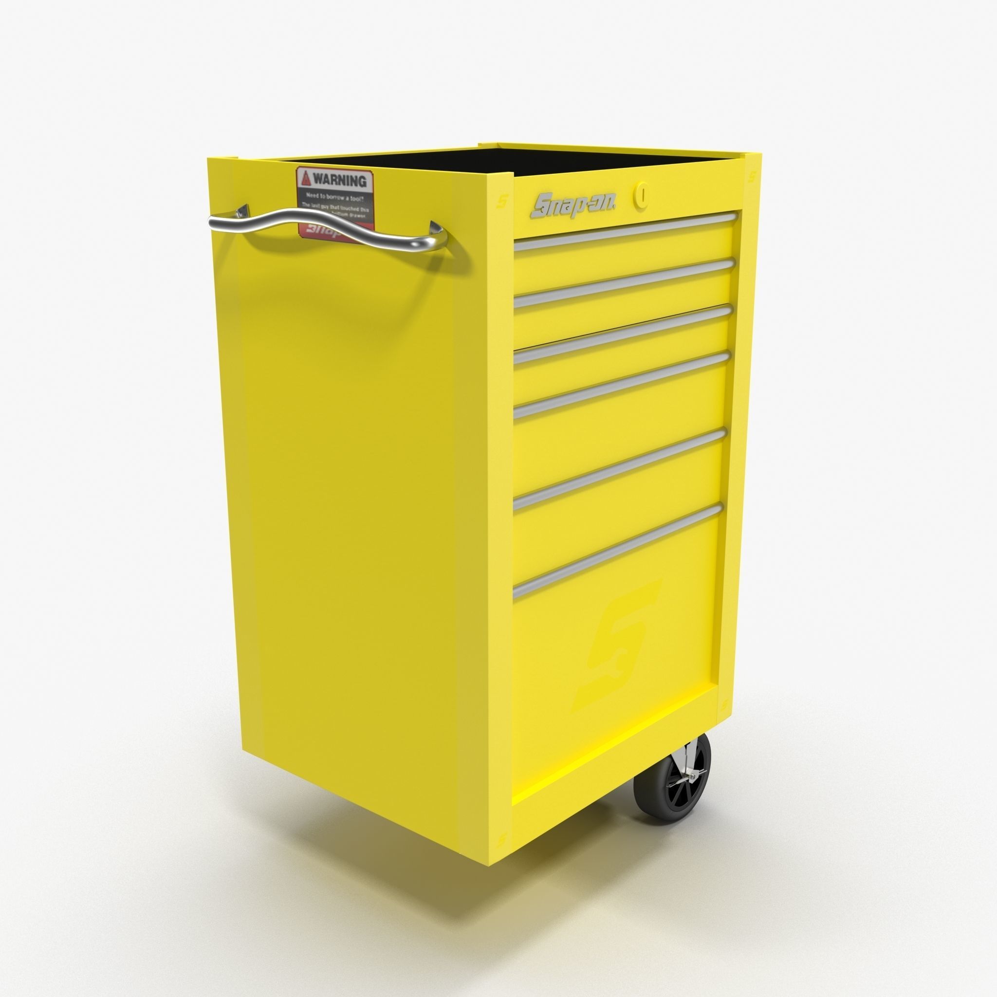 Tool Storage End Yellow Low-poly 3D model_27