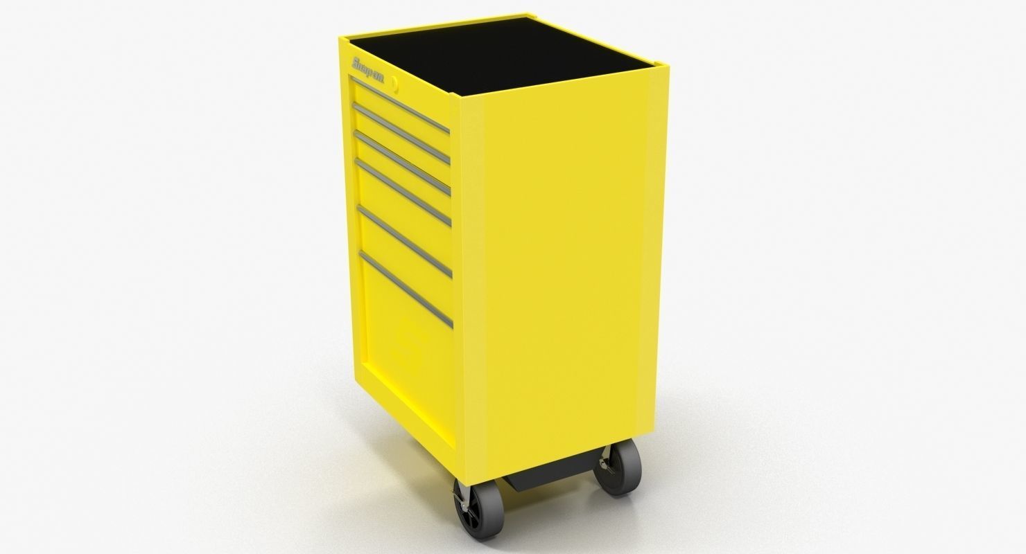 Tool Storage End Yellow Low-poly 3D model_1