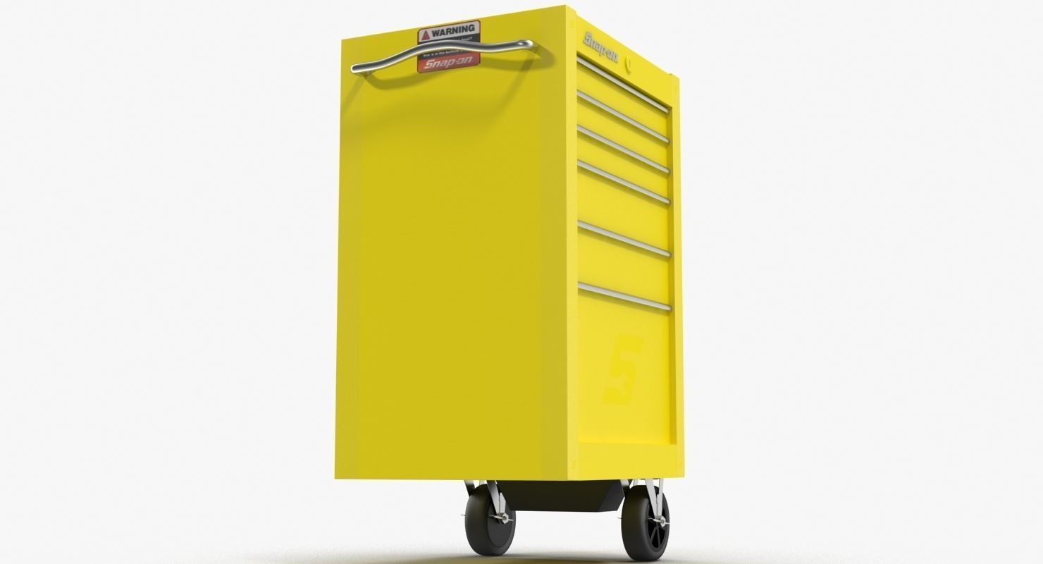 Tool Storage End Yellow Low-poly 3D model_5