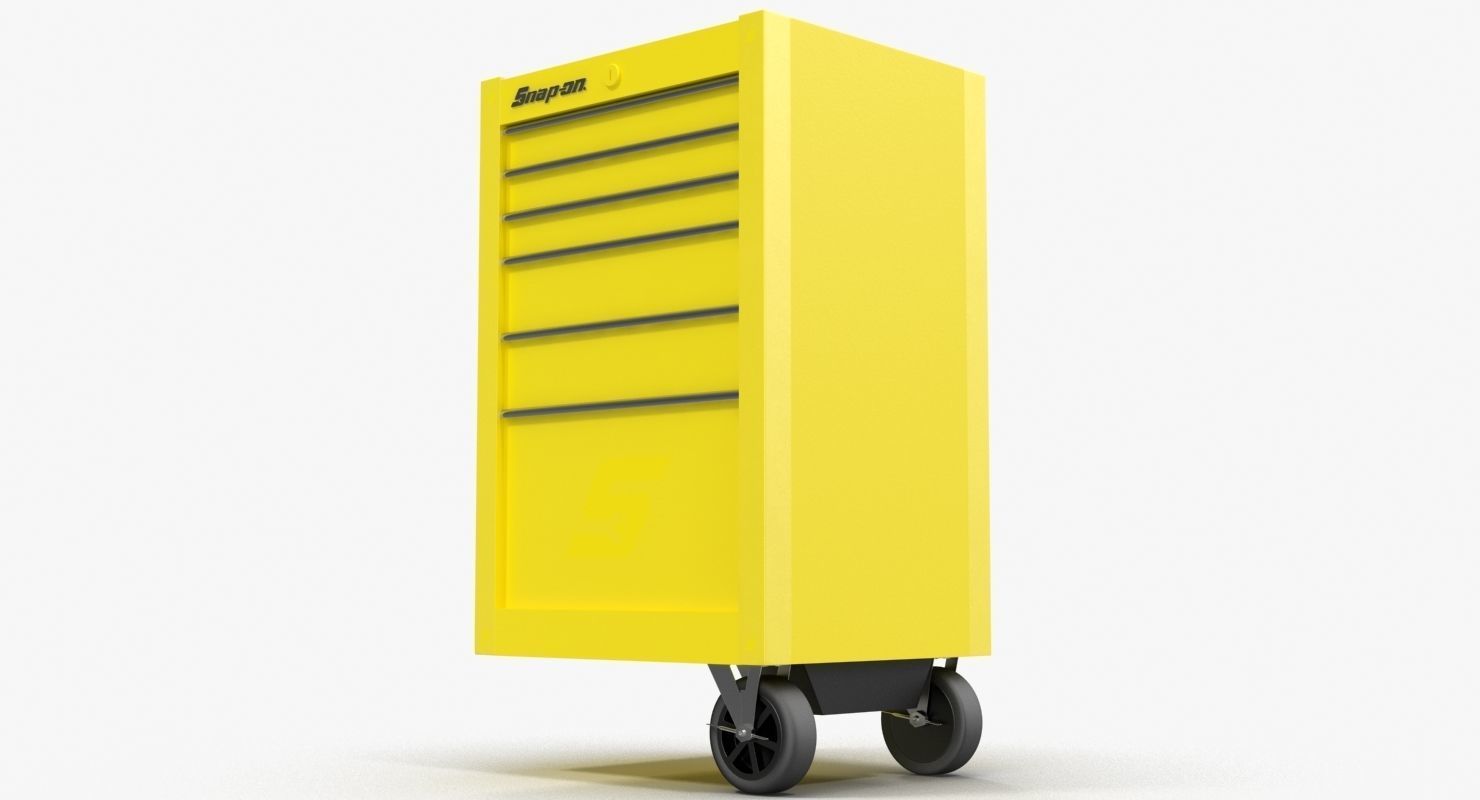 Tool Storage End Yellow Low-poly 3D model_2