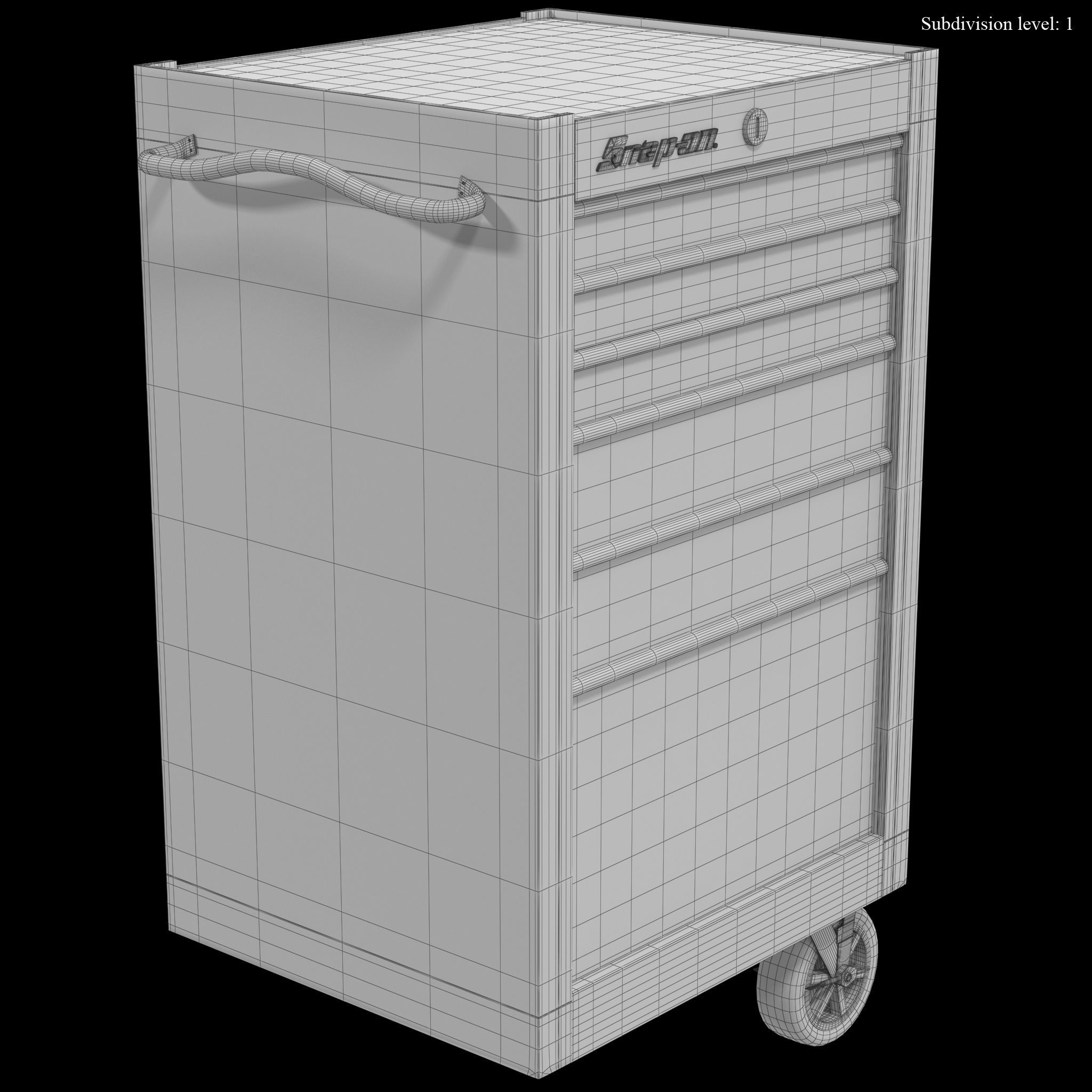Tool Storage End Yellow Low-poly 3D model_26