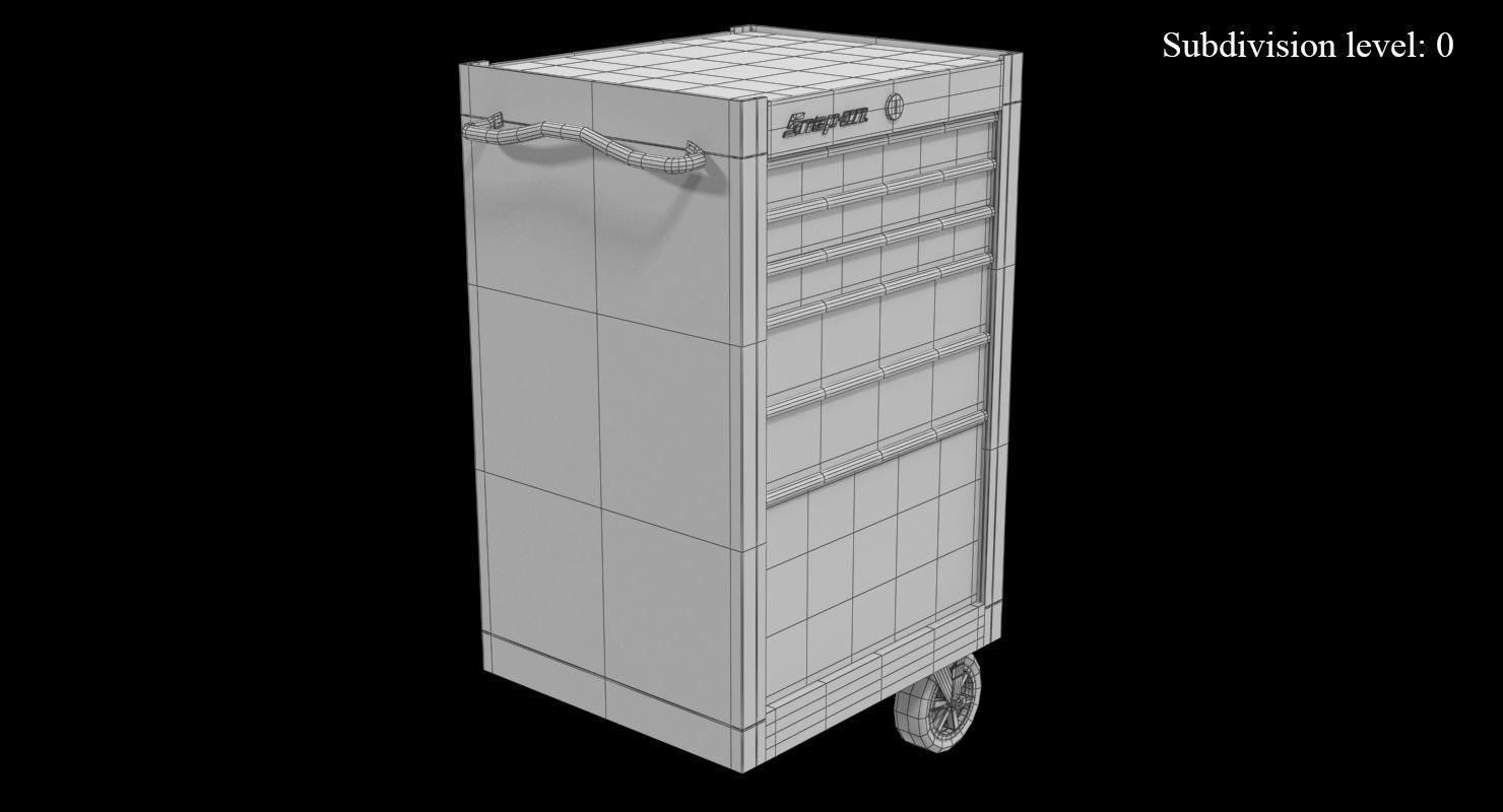 Tool Storage End Yellow Low-poly 3D model_9