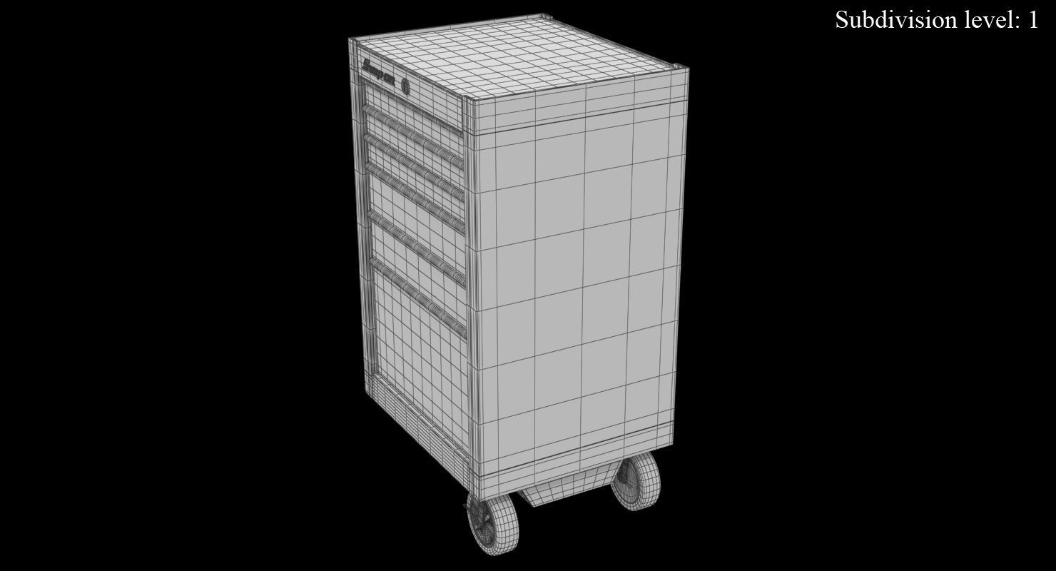 Tool Storage End Yellow Low-poly 3D model_12