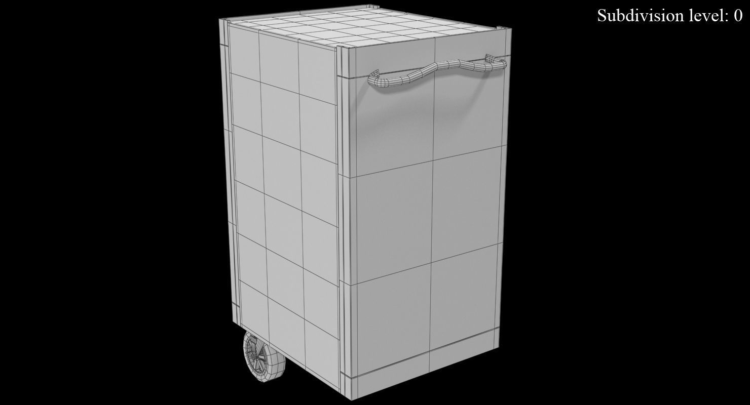 Tool Storage End Yellow Low-poly 3D model_17