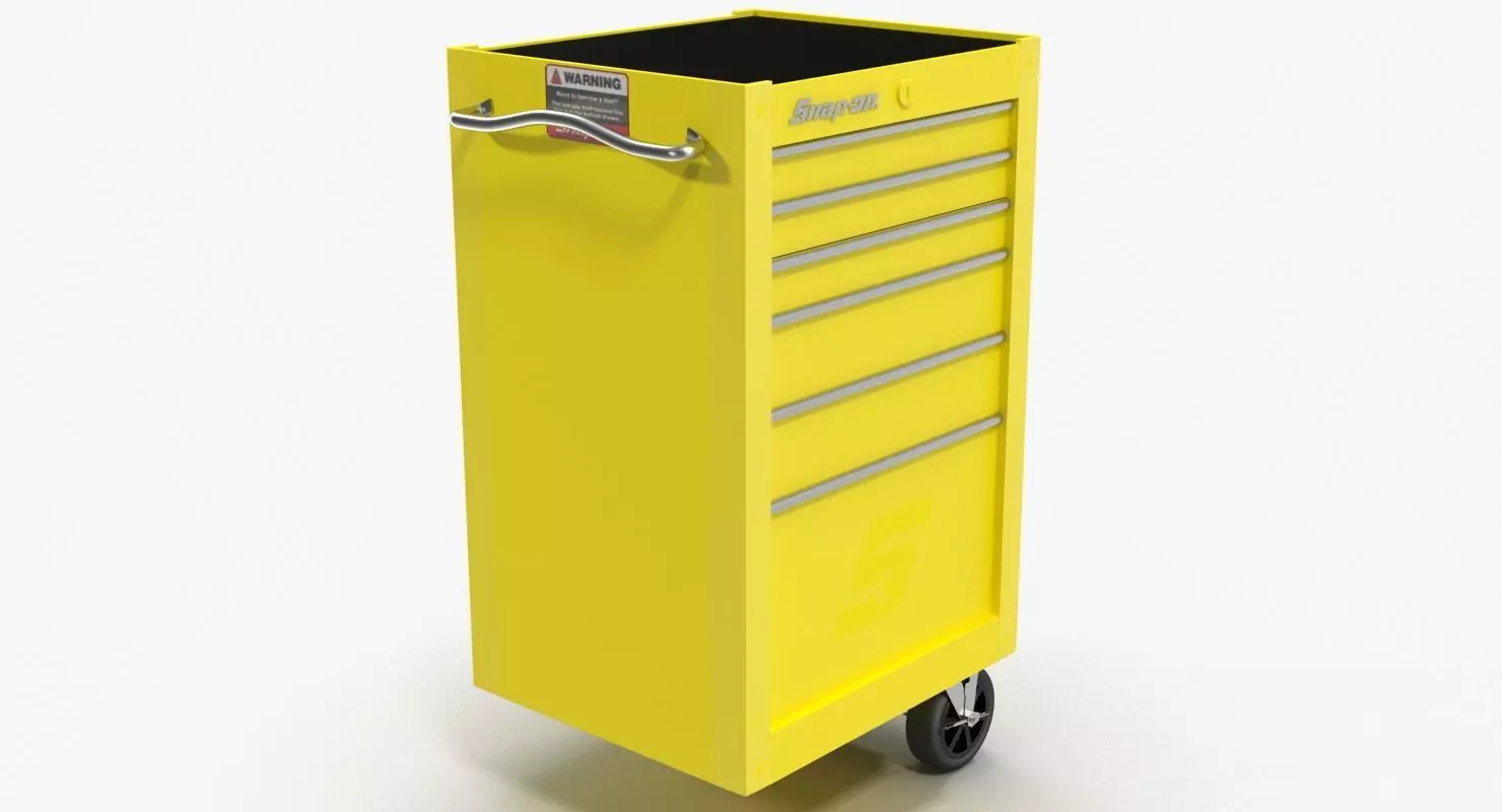 Tool Storage End Yellow Low-poly 3D model_0