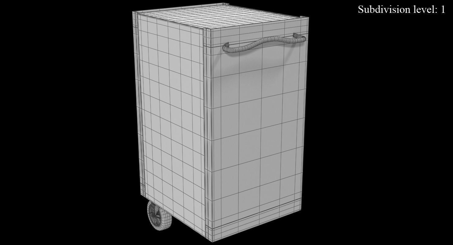 Tool Storage End Yellow Low-poly 3D model_18