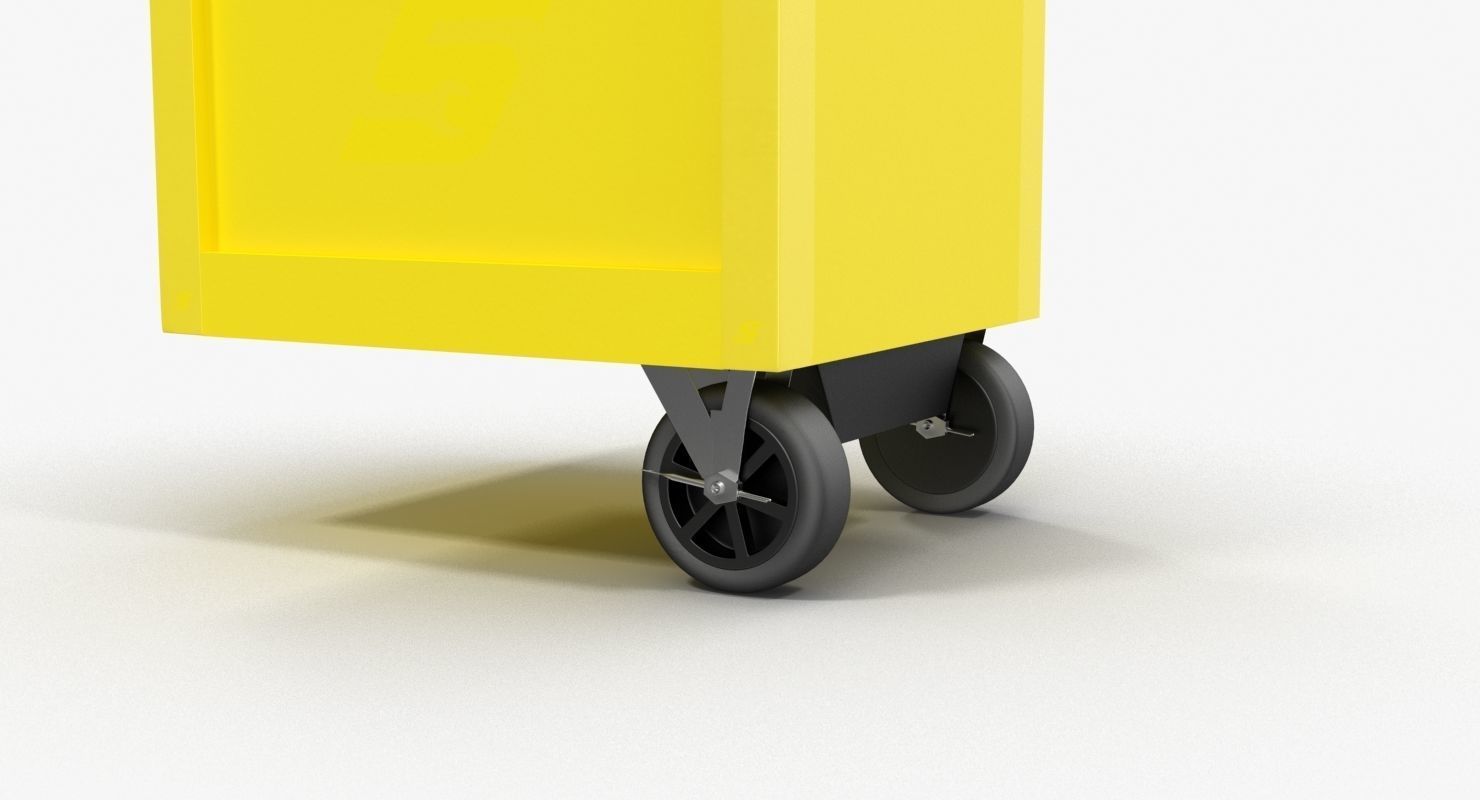 Tool Storage End Yellow Low-poly 3D model_6