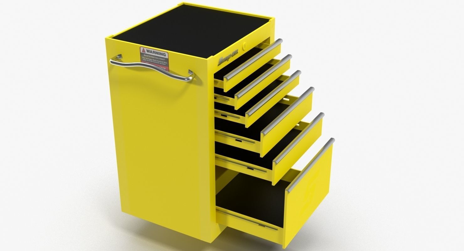 Tool Storage End Yellow Low-poly 3D model_7