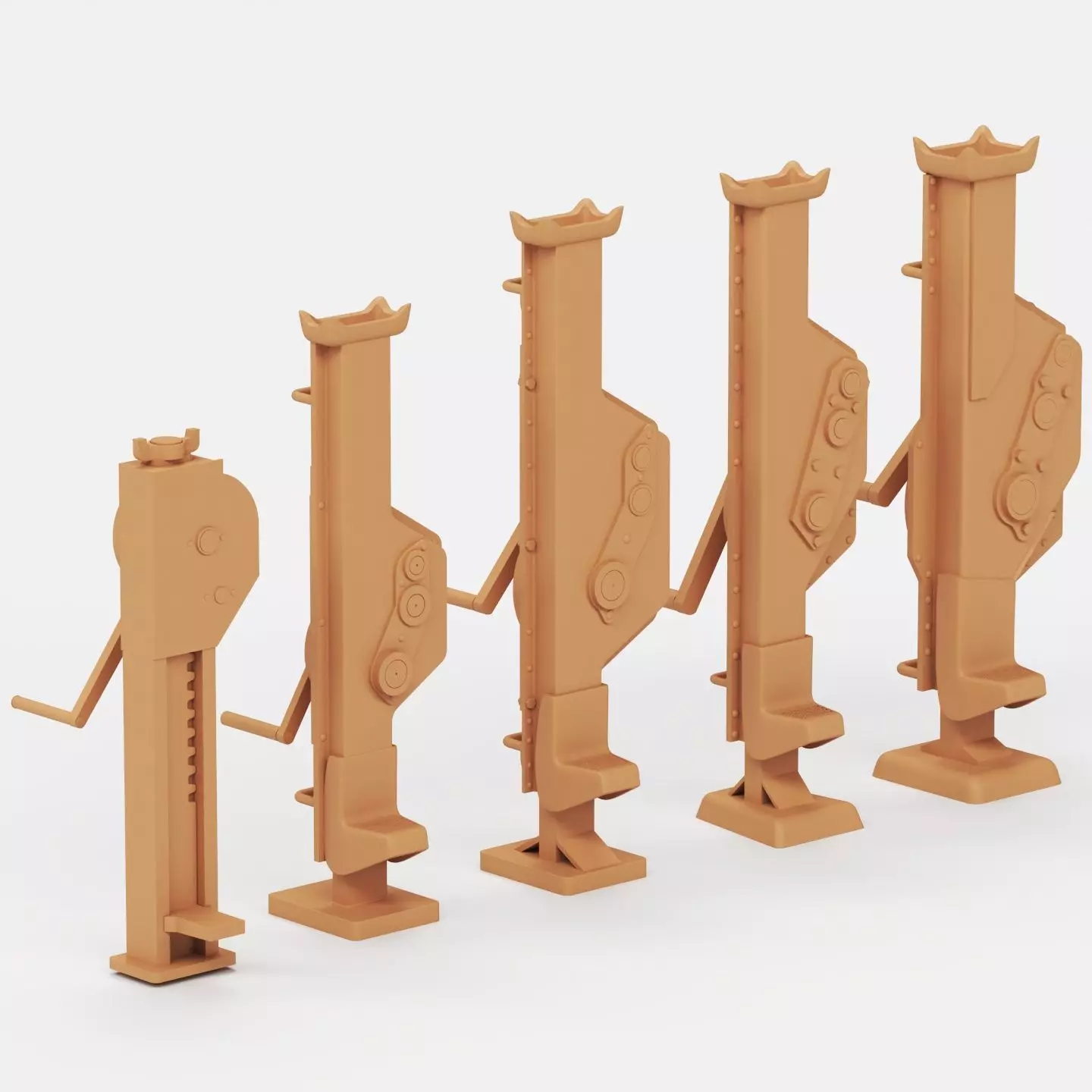 WWII German jacks and jack blocks 3D print model_1