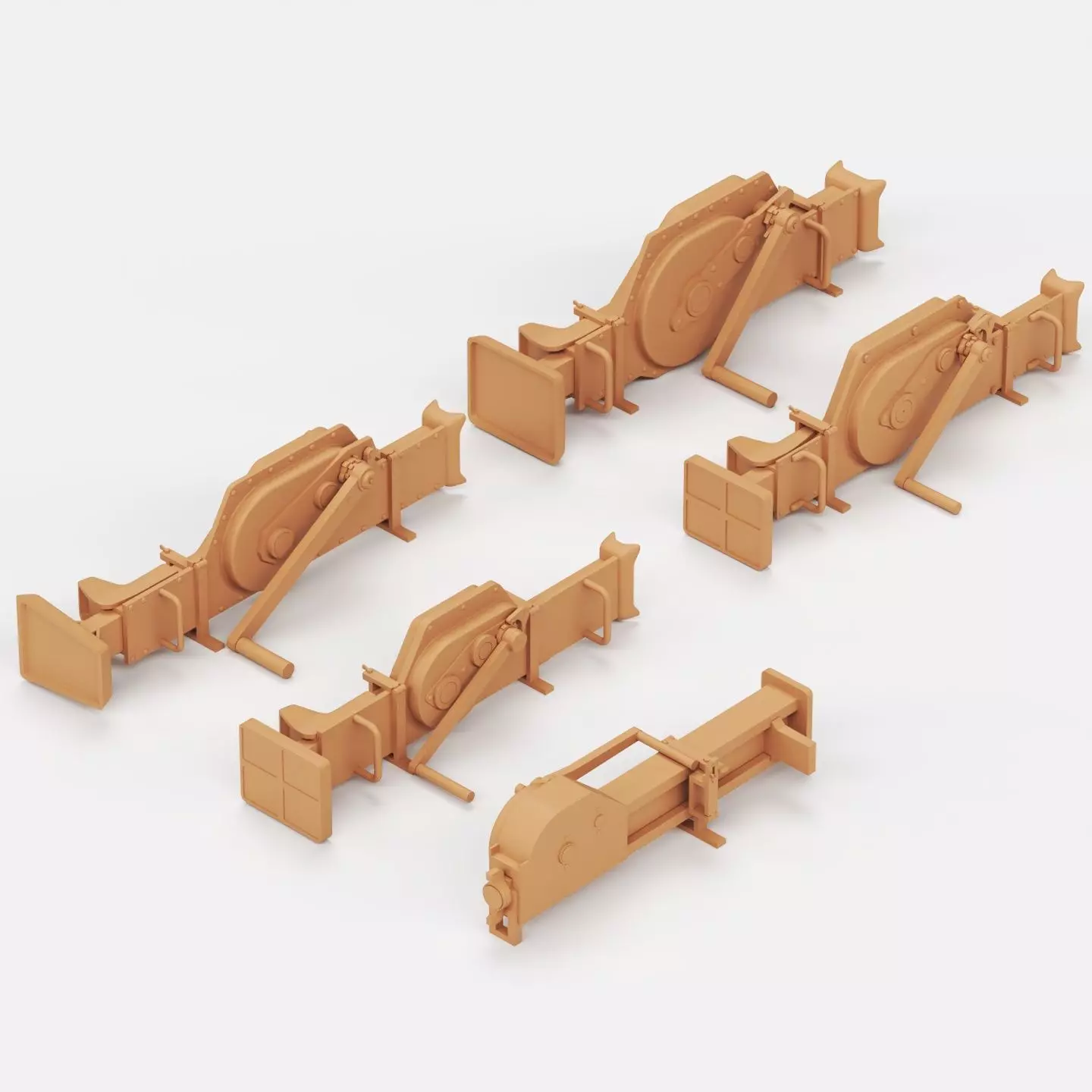 WWII German jacks and jack blocks 3D print model_3